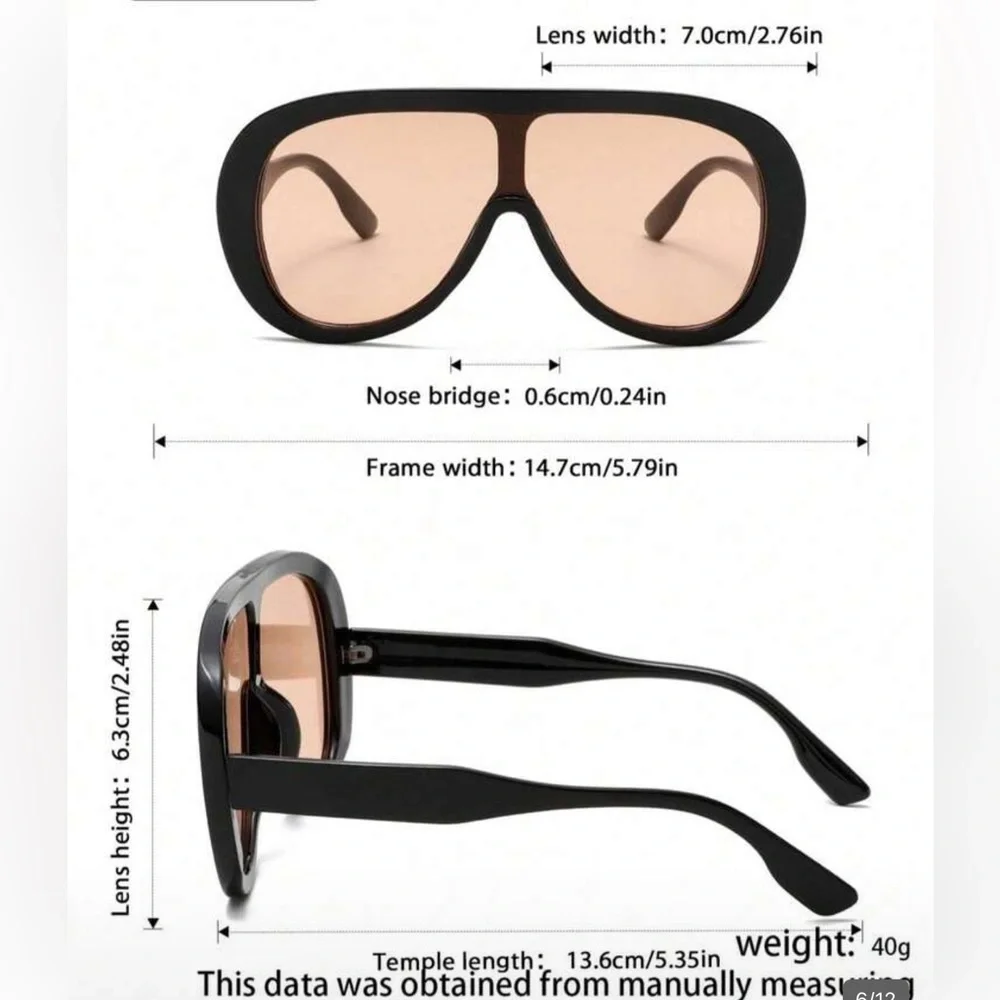 Oversized Black Aviator Sunglasses Women’s Retro Bold Statement Shades